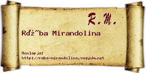 Rába Mirandolina névjegykártya
